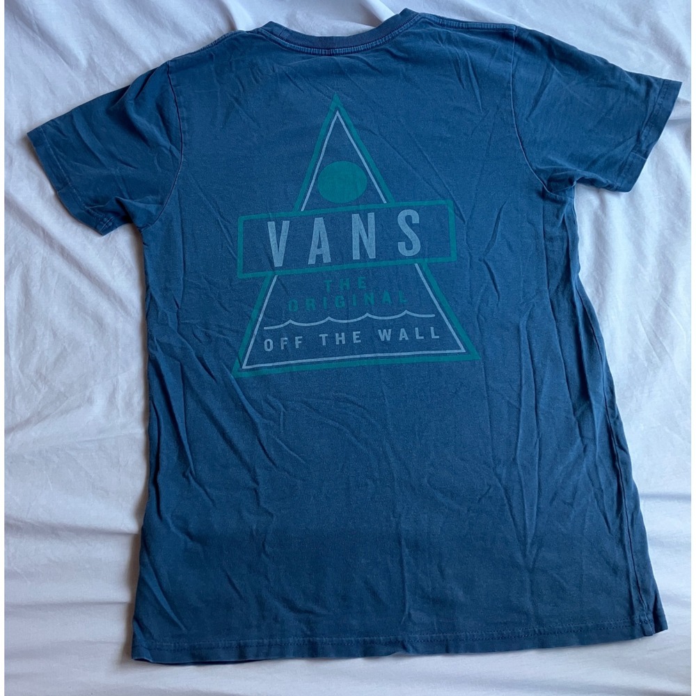 Vans The Original Off The Wall Blue Graphic Print T-Shirt Mens Small